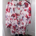 Peach Love  Kimono Coverup Top Tie Front Floral Boho Festival Beach Summer OS Photo 4