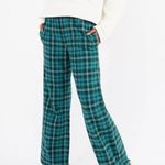 Aritzia Tna Tartan Plaid Wide Leg Pants Mid Rise Size Small Green Photo 0