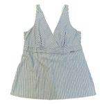 J.Crew light blue & white striped v-neck cotton sleeveless top size 10 Photo 10