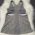 Lululemon Tone It Tank Top Gray Floral Racerback Ruched Activewear Photo 5