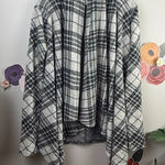 BB Dakota Grey Plaid Drape Long Sleeve Cardigan - Size - Small Photo 0