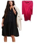 Matchmaker Pink Dress Womens Long Sleeve‎ Casual Shirt Dress Mini Dress Hot Pink Size M Photo 1