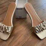 Abound Abalaine-Pu Gold Metallic Slides Sz 11 Brand New Photo 6