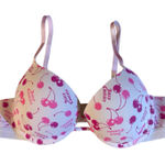 Juicy Couture  Pink Cherries Print Sexy Push-Up Padded Bra Sz 36B Photo 0