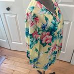 Tommy Bahama  yellow and pink hibiscus floral viscose oversized shirt Photo 2
