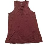 American Eagle AEO  Outfitters Maroon Deep V-Neck Ladder Strap Tank L Photo 6