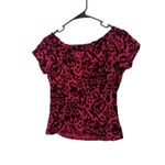 Karen Kane Vintage 90s Red Velvet Short Sleeve Top Size L Photo 4