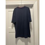 Vintage Cotton Blend Women Shirt Navy Blue Grandma Size XL Grandma Core Teacher Photo 3