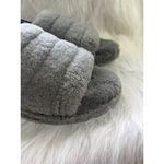 UGG  Women's Grey Fluff‎ Quilted Slide Slippers Sandals Cozy Comfort Photo 1