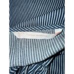 ZARA  embroidered Floral Denim balloon sleeve Top striped seersucker blouse small Photo 3