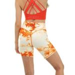 Balance Athletica  Vitality Bike Shorts Orange Tie Dye Size M Photo 5