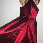 Camille La Vie Wine Red Halter Dress Photo 3