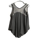 American Rag Black and White Asymmetrical Sleeveless Tank Top Photo 2