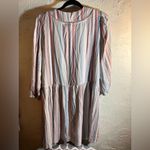 Knox Rose  NWT Multicolor Striped Long Sleeve Dress S Loose fit boho Photo 4