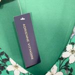 Adrienne Vittadini XL Dress Green Floral Metallic Belted Crepe Sleeveless 1227 Photo 7