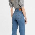 Levi's NWT Ribcage Medium Wash Distressed Denim Straight Ankle Jeans Photo 3