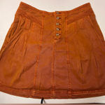 Anthropologie  Burst Orange Cotton Lyocell Pleated Mini Skirt size 8 Photo 0