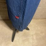 Erika Vintage 90's Blue Denim Vintage Long Embroidered Sleeveless Dress Size L Photo 3