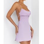 Mistress Rocks NEW Mini Dress Size Medium Lilac Cowl Neck Rhinestone Party Sexy Photo 1