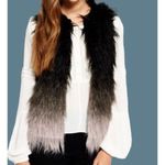 Skies Are Blue Vest Women Small Gray Ombre Faux Fur Open Outdoor Outerwear Photo 1
