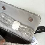 Nicole Miller NEW SEQUIN HANDBAG Purse Silver Chain Shoulder Clutch Evening Bag Photo 5