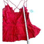 Free People One Cherry Red Adella Cami NEW Sz M Photo 6