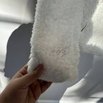 Say What? NWT Say What ? Fuzzy Ivory Sherpa Moto Jacket With Gold Zipper Size Small Photo 6