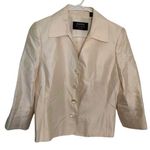 Dana Buchman Silk Blazer Ivory Sheen 3/4 Sleeve Photo 0