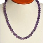 Amethyst Natural Purple Beaded 8mm Single Strand Necklace 925 Magnetic Clasp Photo 0