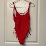 Ruched High Cut Tummy Control Red Swimsuit Red Size Medium NWT #6433 Photo 4