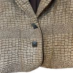 Painted Pony VTG Blazer Jacket Crocodile Tapestry Jacquard USA SZ XL Western Tan Photo 3