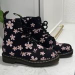 Dr. Martens Doc Martens Page Meadow Canvas Boots Black Pink Floral Flower Women's Size US 5 Photo 2