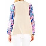 Lilly Pulitzer  Cream And Gold Andella Fringed Sweater Vest Photo 2