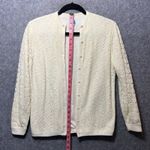 Vintage Danella Orlon Lace Overlay Cardigan Sweater Ivory Ribbon Hem Size undefined Photo 3