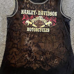 Harley Davidson  Las Vegas Black Tank Top Double Side Prints Women Small Photo 0