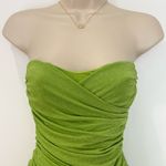 Baobab Irene Mini Dress Small Green Strapless Shimmer Bodycon Party Photo 10