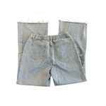 Women’s Distressed Flare Bottom Light Washed Distress Jeans Size Large Blue Photo 3