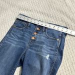 Madewell  Skinny Jeans 26 Blue Denim  High Rise Cropped Cotton Distressed Raw Hem Photo 6