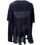 Free People  Black Lace Layered Long Sleeve Blouse – Size Small Photo 4