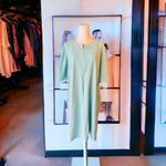 Vanity Fair Vintage  Womens MEDIUM Velour Robe Soft Green Zipper grannycore Photo 3