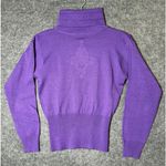 Vintage Snuggler Ski Wear Purple Wool Blend Turtleneck Sweater Size S Embroidery Photo 1