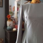 Boohoo  Dusty Blue Bust Detail Blouson Long Sleeve Jersey Skater Dress NWT Photo 2