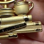Signed AJC Gold Tone Earth Glove On A Stack Of Books Brooch Pin Photo 2