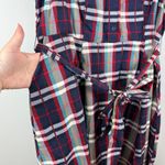 Torrid Shirt Dress Women's 3XBlue Red Plaid Poplin Collared Tie-Waist Sleeveless Photo 4