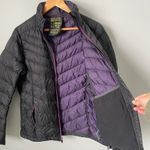 TREW Super Down Sweater Jacket Black Purple 850 Fill Power Women's Size Medium Photo 6