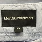 Emporio Armani  Purple Lightweight Cotton Back Embroidery Logo Straight Leg Pants Photo 5