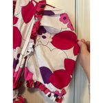 CeliaB Obsidiana Ruffle Puff Sleeve Mini Dress XS Pink Red Floral NWT White Photo 6