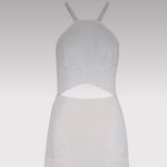 Silk Cutout Maxi Dress White Size L Photo 4