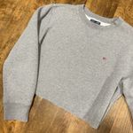 Vtg Y2K Polo Ralph Lauren Cropped Pullover Crewneck Sz Medium Grey Flag Photo 2