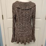 Open Front Waterfall Cardigan‎ Brown Size Large Chunky Ruffle Boho Cottage Y2K Photo 3